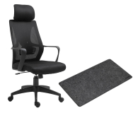 Fotel ergonomiczny Silver Monkey Fotel biurowy SMO-650 + DESK MAT L Czarna